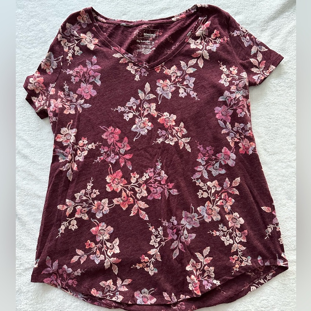 Sonoma Floral V Neck